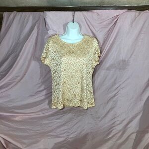 Sequin and Lace Blouse in Cream